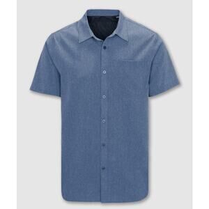 NWT Psycho Tuna Men's Vallarta Blue Lake Erie Solid Button Up Shirt Size XXL